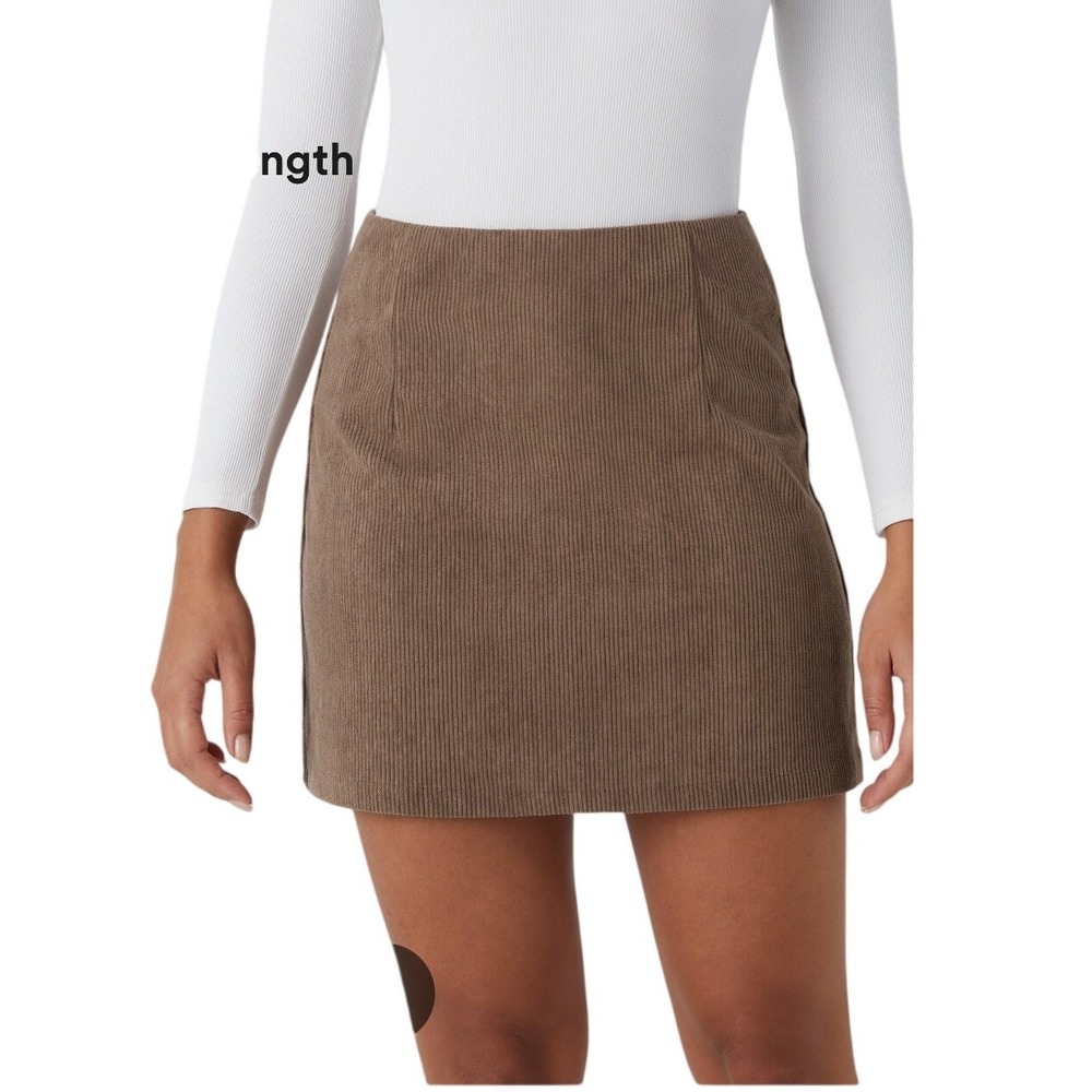 Halara Womens XL Brown‎ Corduroy High Waisted 2-in-1 A Line Mini Skort Skirt NWT